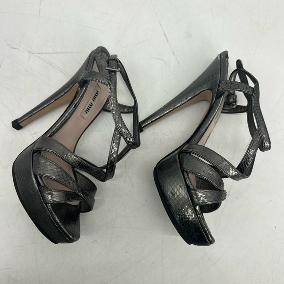 Miu miu Metallic Python print heels - Picture 4 of 10
